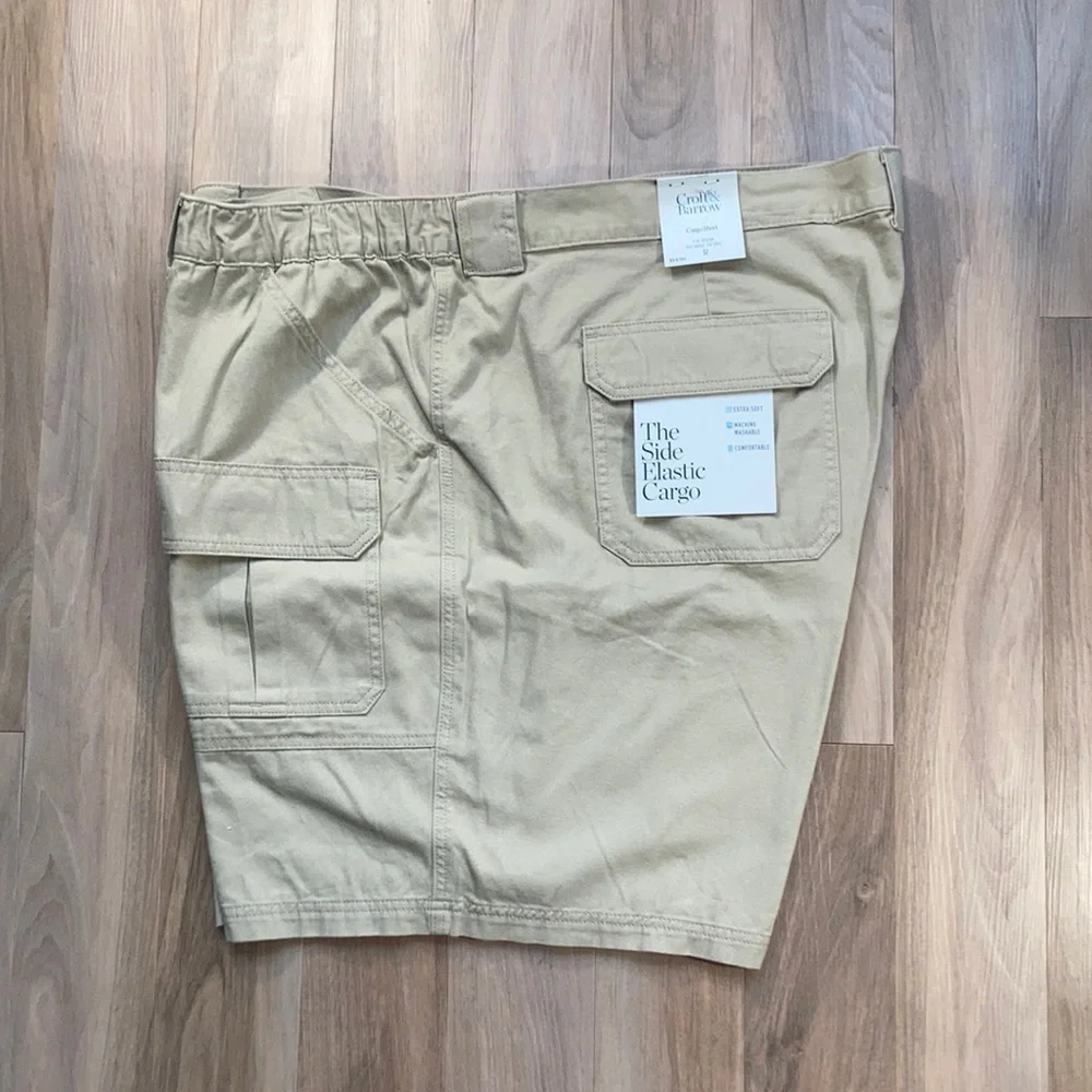 NWT Side elastic tan cargo short Croft & barrow size 52 or 46 - Picture 3 of 16